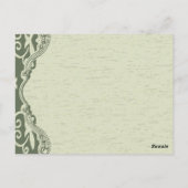 エレガントヴィンテージ国の緑のクジャク感謝していク ポストカード (裏面)