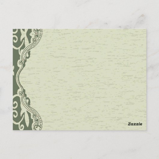 エレガントヴィンテージ国の緑のクジャク感謝していク ポストカード (裏面)