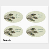 エレガントヴィンテージ国グリーンピーコ結婚ック 楕円形シール (シート)