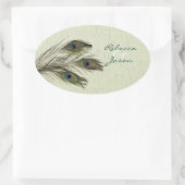 エレガントヴィンテージ国グリーンピーコ結婚ック 楕円形シール (バッグ)