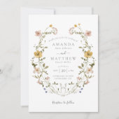 エレガントヴィンテージ圧縮フローラ結婚リース 招待状 (正面)