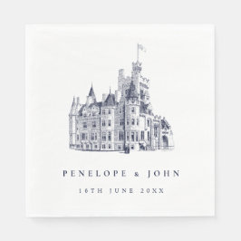 エレガントヴィンテージ城イラストレーション結婚ズ スタンダードランチョンナプキン