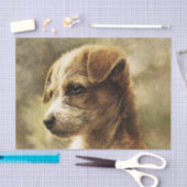 エレガントヴィンテージ子犬の写真ティッシュペーパー 薄葉紙 (クラフト)