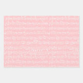 エレガントヴィンテージ手書きシート音楽ノートピンク ラッピングペーパーシート (正面2)