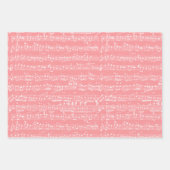 エレガントヴィンテージ手書きシート音楽ノートピンク ラッピングペーパーシート (正面)