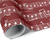 エレガントヴィンテージ手書きシート音楽ノート赤 ラッピングペーパー (ロールコーナー)