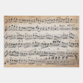 エレガントヴィンテージ手書きシート音楽ノートKraft ラッピングペーパーシート (正面3)