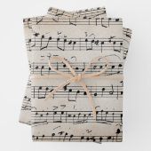エレガントヴィンテージ手書きシート音楽ノートKraft ラッピングペーパーシート (インサイチュ)