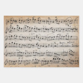 エレガントヴィンテージ手書きシート音楽ノートKraft ラッピングペーパーシート (正面)