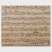 エレガントヴィンテージ手書きシート音楽ノートKraft ラッピングペーパー (フラット)