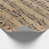 エレガントヴィンテージ手書きシート音楽ノートKraft ラッピングペーパー (角)