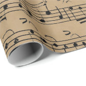 エレガントヴィンテージ手書きシート音楽ノートKraft ラッピングペーパー (ロールコーナー)