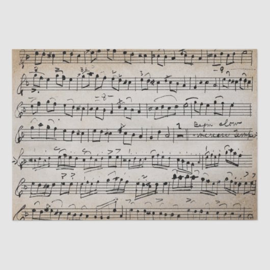エレガントヴィンテージ手書きシート音楽ノートKraft 薄葉紙 (正面)