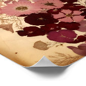 エレガントヴィンテージ押し花グラデーションの壁画 ポスター (角)