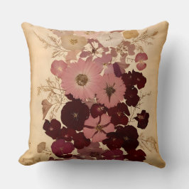 エレガントヴィンテージ押し花グラデーション クッション
