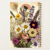 エレガントヴィンテージ押し花花花束雑誌 ノートブック (裏面)