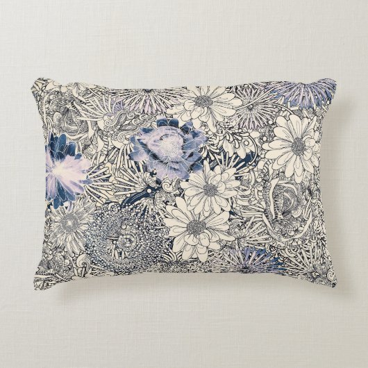 エレガントヴィンテージ抽象芸術フローラの背景 | アクセントクッション (正面)