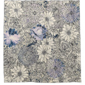 エレガントヴィンテージ抽象芸術フローラの背景 | シャワーカーテン (正面)