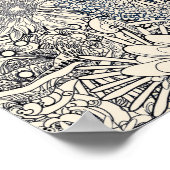 エレガントヴィンテージ抽象芸術フローラの背景 | ポスター (角)