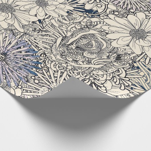 エレガントヴィンテージ抽象芸術フローラの背景 | ラッピングペーパー (角)