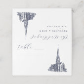エレガントヴィンテージ教会イラストレーション結婚ズ プレイスカード (外部開封)