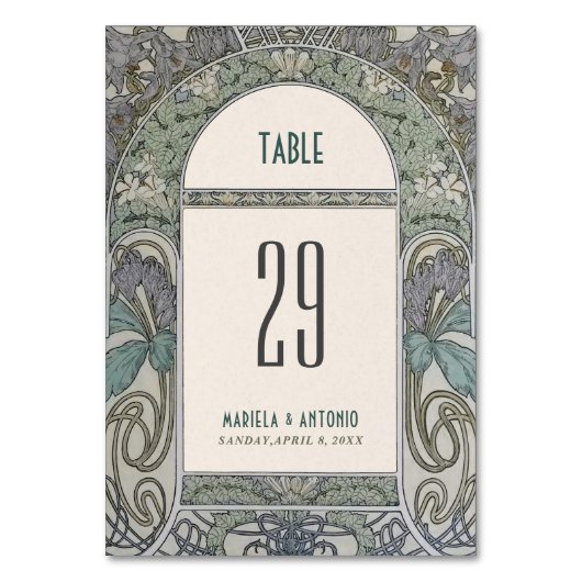 エレガントヴィンテージ新しい水結婚色 テーブルナンバー (正面)
