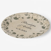 エレガントヴィンテージ新郎の名結婚前 ペーパープレート