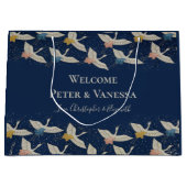 エレガントヴィンテージ日本のクレーンズウェルカム ラージペーパーバッグ (正面)