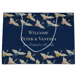 エレガントヴィンテージ日本のクレーンズウェルカム ラージペーパーバッグ