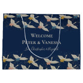 エレガントヴィンテージ日本のクレーンズウェルカム ラージペーパーバッグ (裏面)