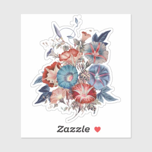 エレガントヴィンテージ日本の朝顔の花 シール (シート)