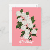 エレガントヴィンテージ日本のSnowballハッピーバースデー ポストカード (正面/裏面)