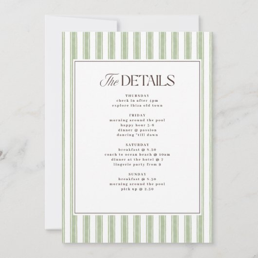 エレガントヴィンテージ旧金バチェロレッテ週末 招待状 (裏面)