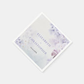 エレガントヴィンテージ春紫結婚の花 スタンダードカクテルナプキン (角)