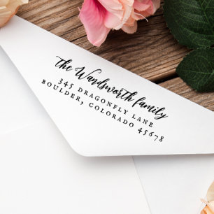 エレガントヴィンテージ書素朴差出人住所 ラバースタンプ