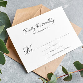 エレガントヴィンテージ書道フォーマル結婚クラシック 出欠カード