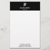 エレガントヴィンテージ書道白黒テンプレート 便箋 (正面)