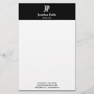 エレガントヴィンテージ書道白黒テンプレート 便箋