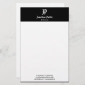 エレガントヴィンテージ書道白黒テンプレート 便箋 (正面/裏面)