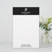 エレガントヴィンテージ書道白黒テンプレート 便箋 (スタンド正面)