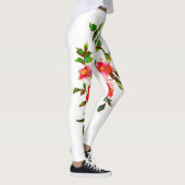 エレガントヴィンテージ桃の水色バラフローラ レギンス (右)