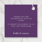 エレガントヴィンテージ梅パープル結婚ズ フェイバータグ (裏面)