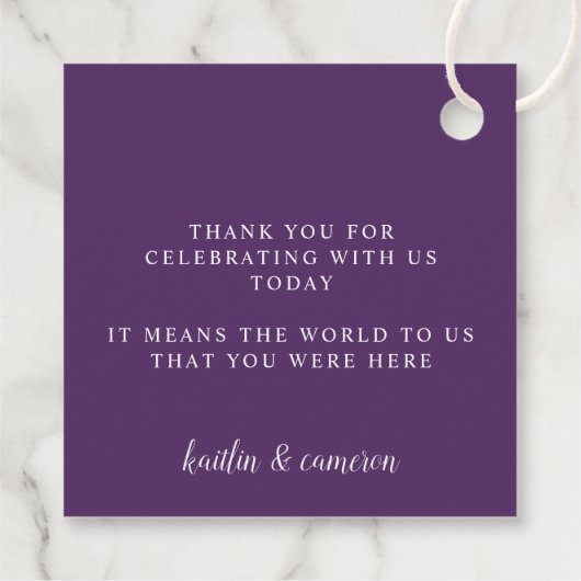 エレガントヴィンテージ梅パープル結婚ズ フェイバータグ (裏面)