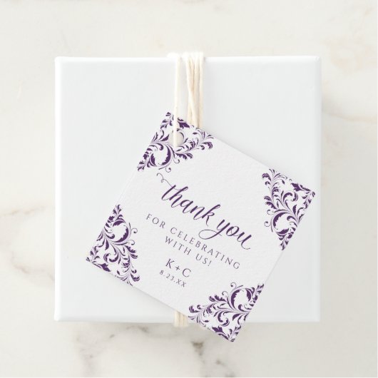 エレガントヴィンテージ梅パープル結婚ズ フェイバータグ (インサイチュ)