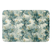 エレガントヴィンテージ植物性フローライラストレーション バスマット (正面)