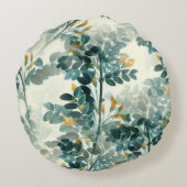 エレガントヴィンテージ植物性フローライラストレーション ラウンドクッション (裏面)