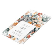 エレガントヴィンテージ植物性結婚フローラ救の日付 マグネット (左側)