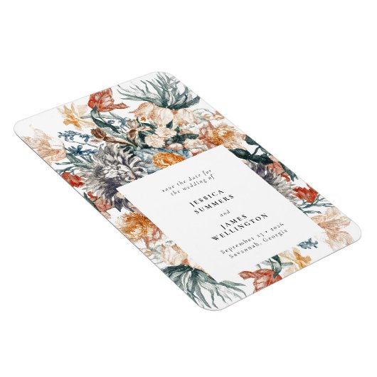 エレガントヴィンテージ植物性結婚フローラ救の日付 マグネット (右側)