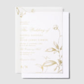 エレガントヴィンテージ植物性金ゴールド書結婚書 ベラム紙招待状 (オフセット)