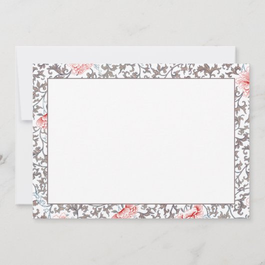 エレガントヴィンテージ植物色 サンキューカード (裏面)